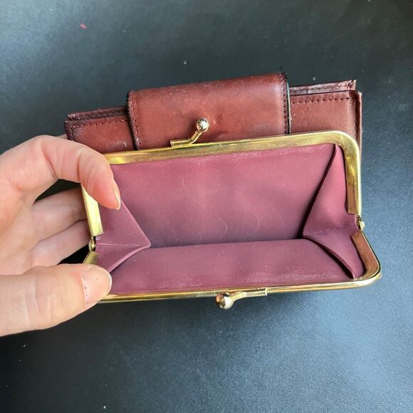 VTG Buxton Cowhide Wallet Snap & Kiss-Lock Change Pocket Brown 5"x4" - Picture 5 of 10